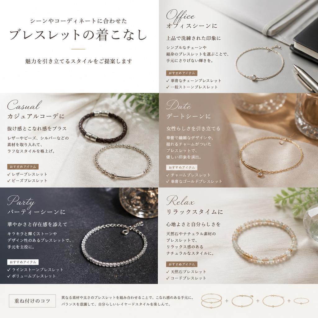 ブレスレットのスタイリング提案